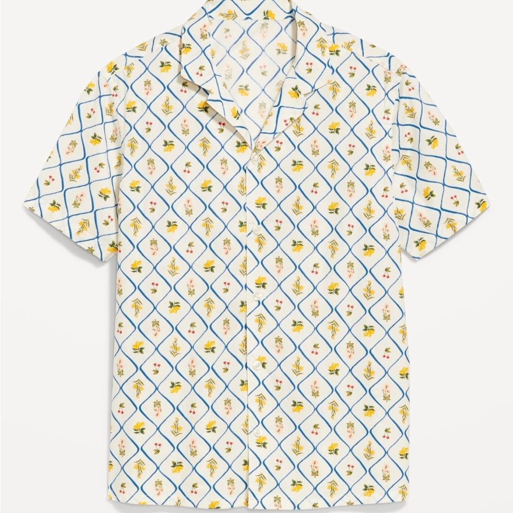 Short-sleeve Patterned Men's Shirt